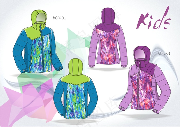 羽绒服手绘图片