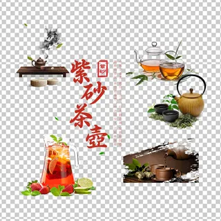 紫砂壶茶叶茶道茶文化图