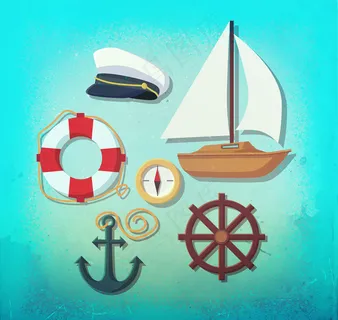 6款创意航海元素矢量素材