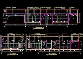二层中庭走道立面图(五)-门诊、急...