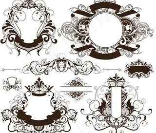 古典花纹欧式边框矢量图 AI