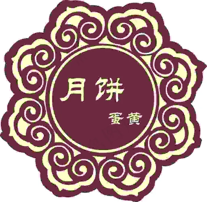 月饼口味贴纸  礼盒封口贴  复古不干胶cdr矢量模版下载