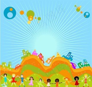 缤纷儿童插画矢量素材 eps格式_...