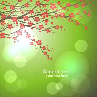 绿色春天植物背景矢量素材