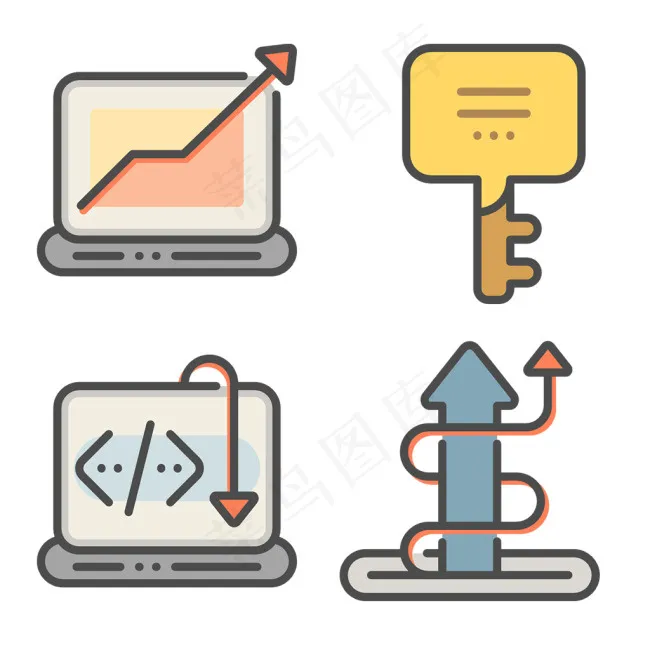 互联网icon图标eps,ai矢量模版下载