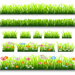 绿色草地装饰图案免抠png透明图层素材