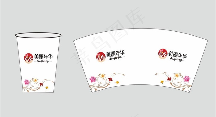 一次性纸杯 饮料杯图片cdr矢量模版下载
