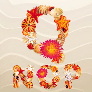 海洋元素字母矢量集01