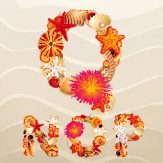 海洋元素字母矢量集01