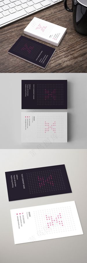 2017年蓝红极简科技名片模版ps...