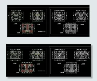 别墅一二三层平面