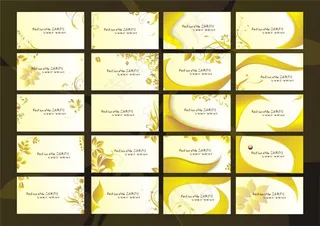 金黄花纹华丽名片