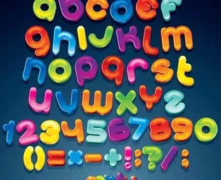 有趣的创意设计矢量的01个字母