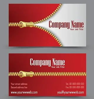 金色拉链名片设计矢量