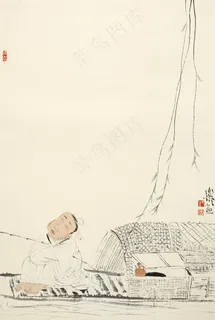 柳荫垂钓图片 柳荫垂钓图片