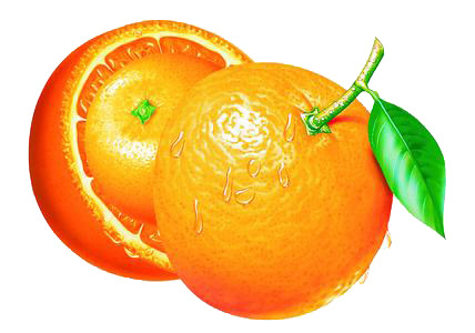 带叶子的橙子