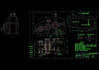两档减速箱CAD机械图纸