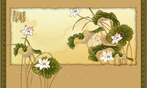 国画矢量-荷花图ai cs2版本图...