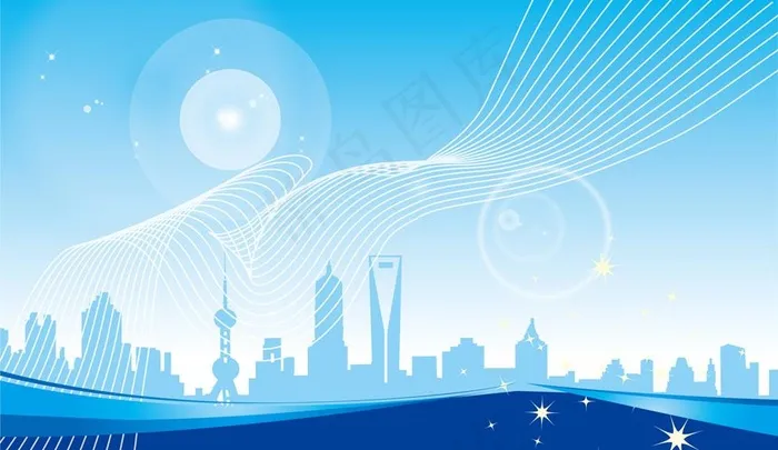 蓝色背景图片ai矢量模版下载