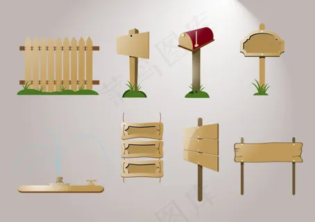 木制围栏和信箱