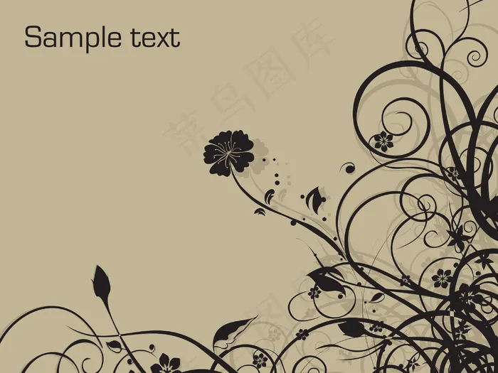 背景黑色花纹eps,ai矢量模版下载