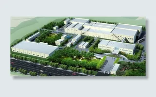 现代公司厂房3d模型鸟瞰图