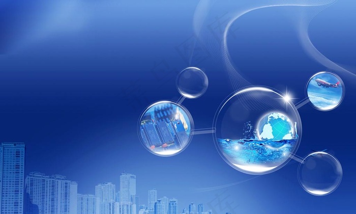 蓝色科技泡泡图片