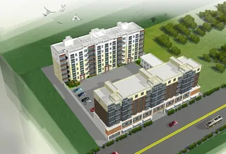 临街小区鸟瞰效果图