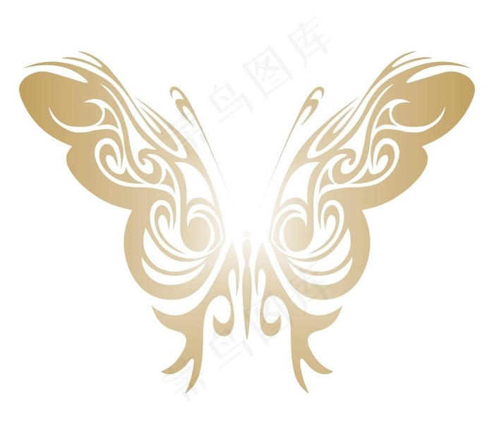 金色渐变蝴蝶图片