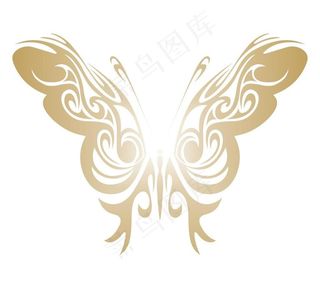 金色渐变蝴蝶图片