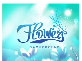 梦幻花卉抽象效果矢量素材