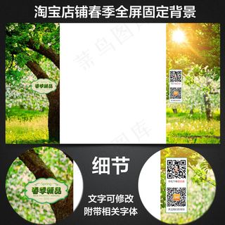淘宝天猫春季固定背景店铺背景PSD...