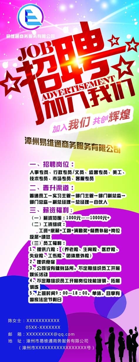 招聘展板psd模版下载