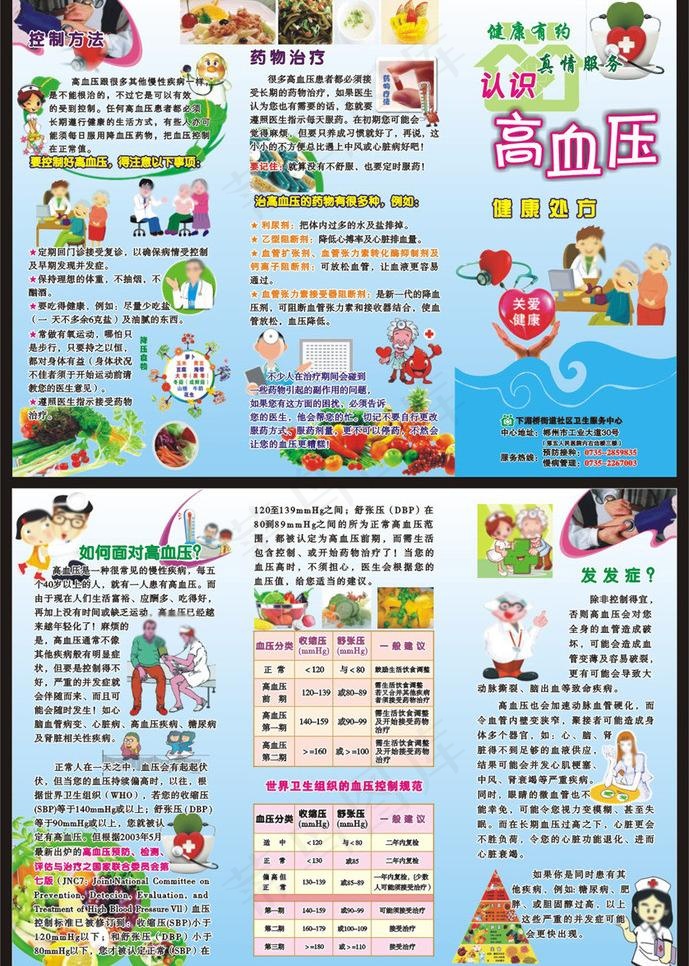 高血压健康处方折页图片cdr矢量模版下载