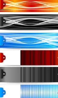 渐变色彩线条标签矢量图  AI