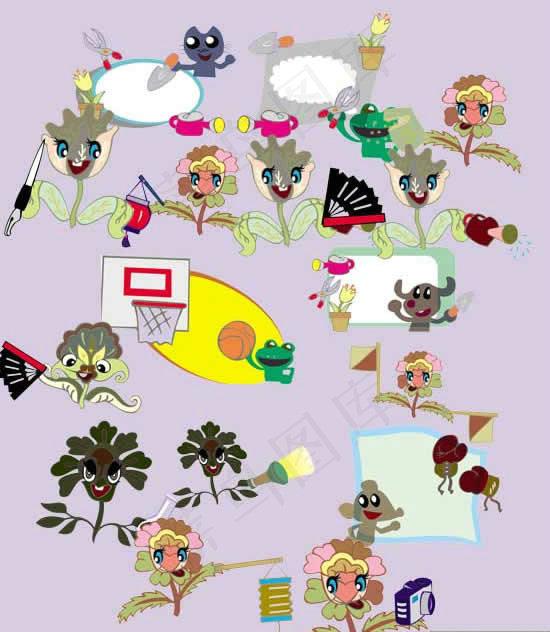 卡通设计素材PSD源文件