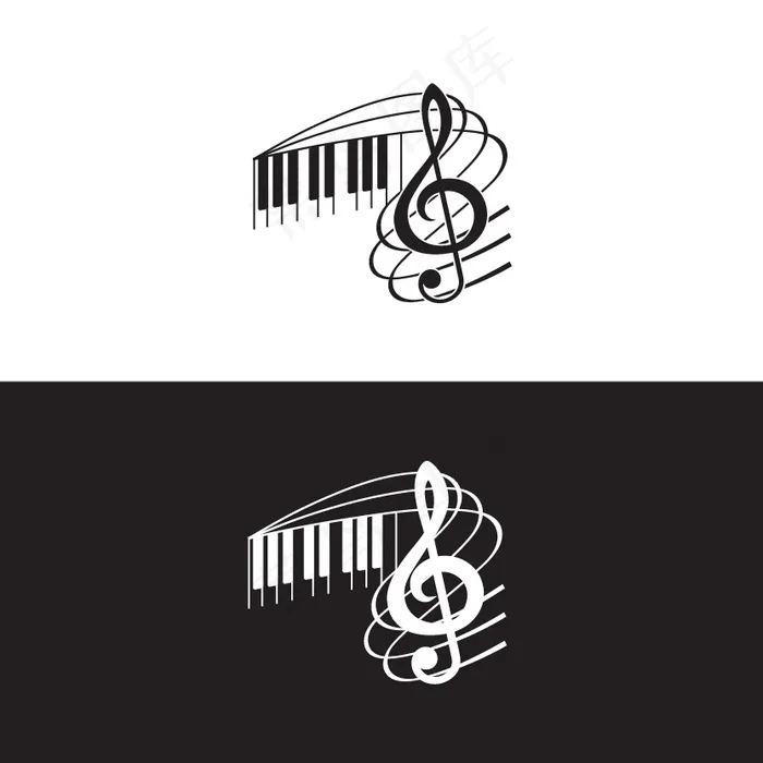 音乐 符号 黑白 简约ai矢量模版下载