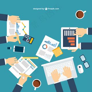 卡通式的商务会议