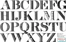 矢量字体：罗马打印eps,ai矢量模版下载