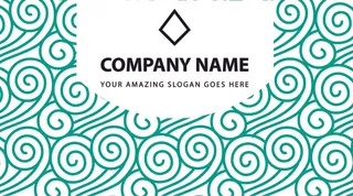 绿色祥云创意名片通用模板