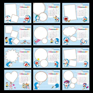 2012年哆啦A梦台历模板PSD素材