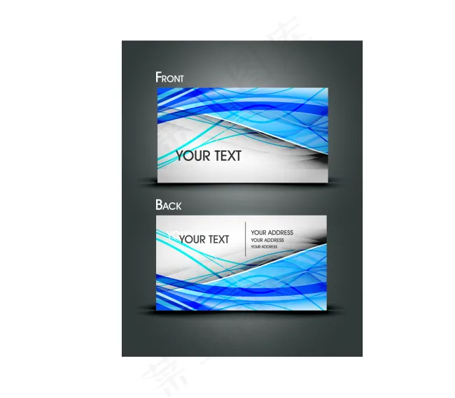 蓝色科技名片eps,ai矢量模版下载
