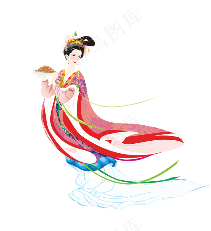 中秋卡通嫦娥元素