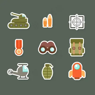 9款军事演习元素图标矢量素材