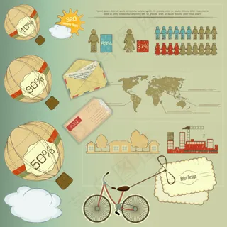 复古插画与标贴