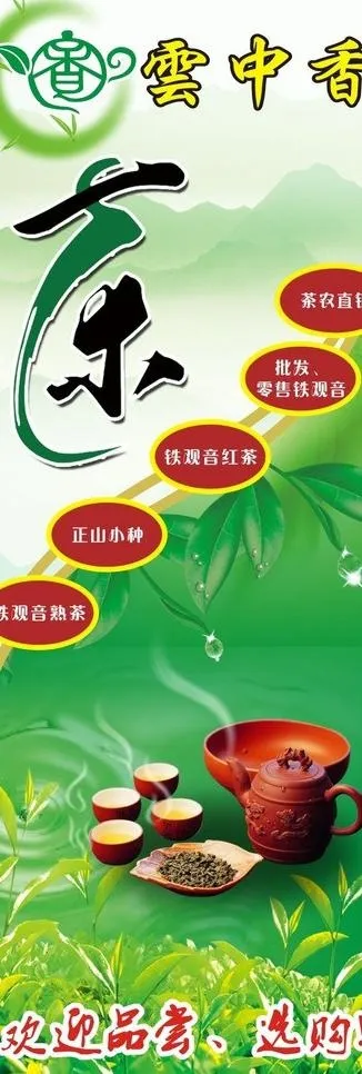 铁观音x展架图片cdr矢量模版下载