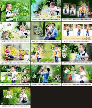 2011儿童男孩台历PSD模板