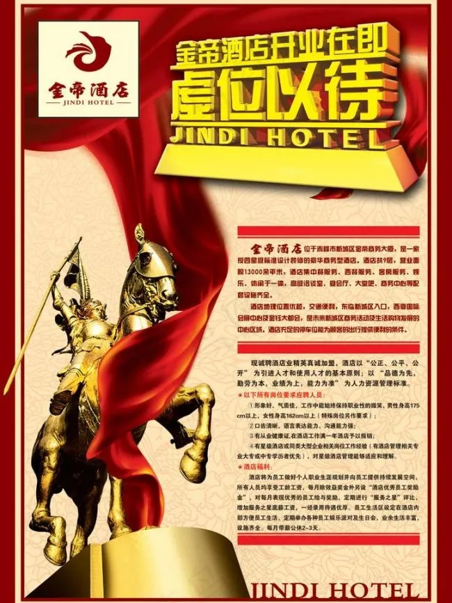 酒店招聘海报图片