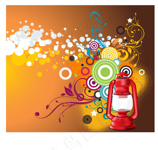 多款物品与潮流花纹矢量素材