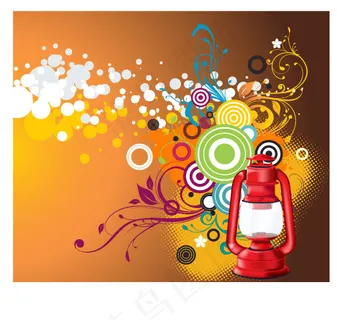 多款物品与潮流花纹矢量素材